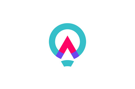balloon and letter A with modern