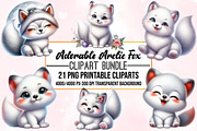 Adorable Arctic Fox Clipart, an Animal Illustration by Craft Nest (Thumbnail 1 of 5)