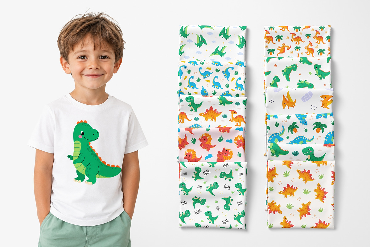 Dino Kids Collection, an Animal Illustration by AnbyArt (Photo 2 of 10)