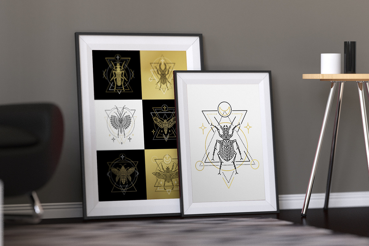16 Insect symbols and 4 Patterns, an Outline Icon by Anna Smirnova (Photo 6 of 12)