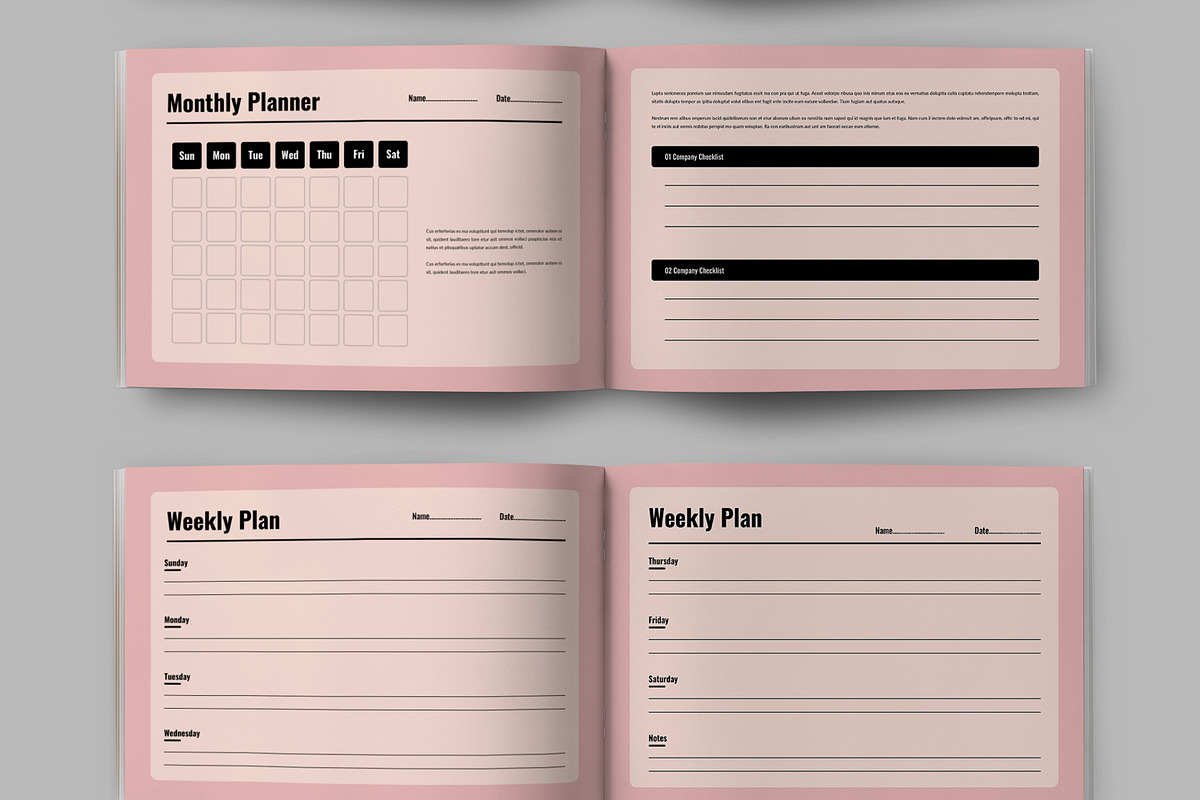 Daily Planner Template Landscape, a Stationery Template by ContestDesign (Photo 5 of 5)