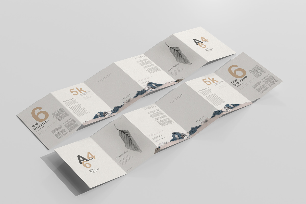 A4 Size Six Fold Brochure Mockup, a Print Template by pmvch (Photo 11 of 20)