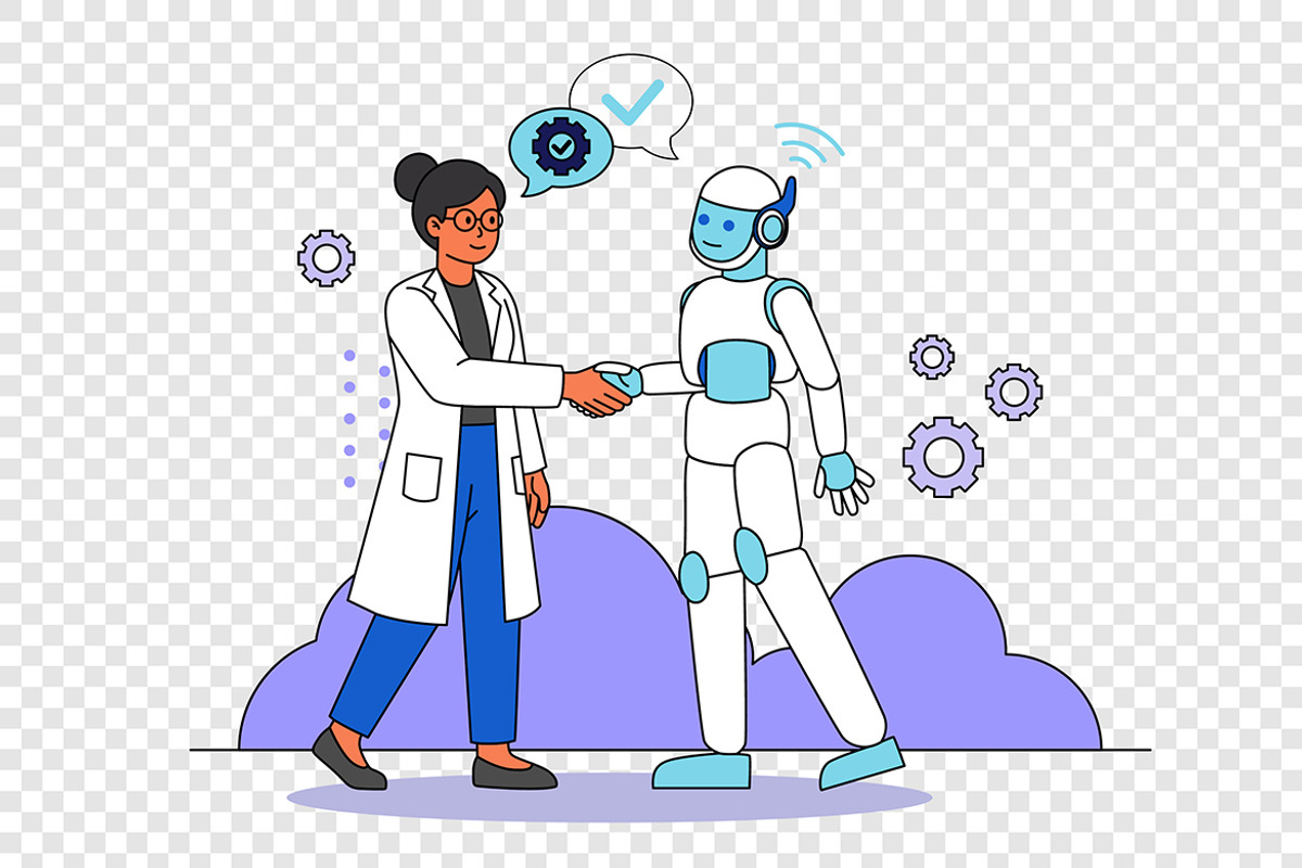 Human and AI Collaboration, a Person Illustration by Partikusi Design (Photo 3 of 3)