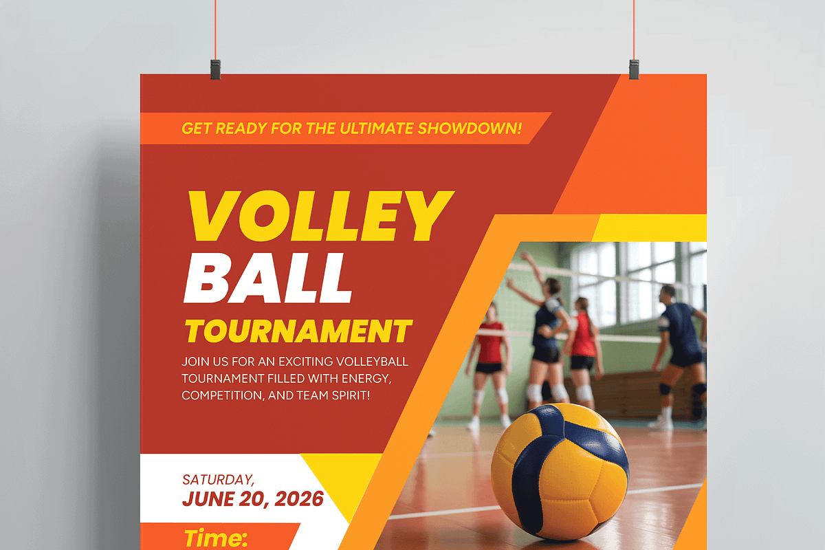 Volleyball Tournament Flyer Design, a Flyer Template by MightyDesign (Photo 2 of 8)