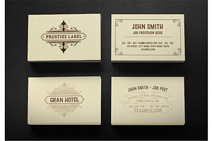 Vintage Business Cards Layout with O, a Flyer Template by OneVectorStock