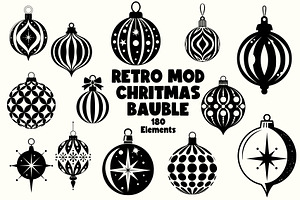 Retro MOD Christmas Baubles