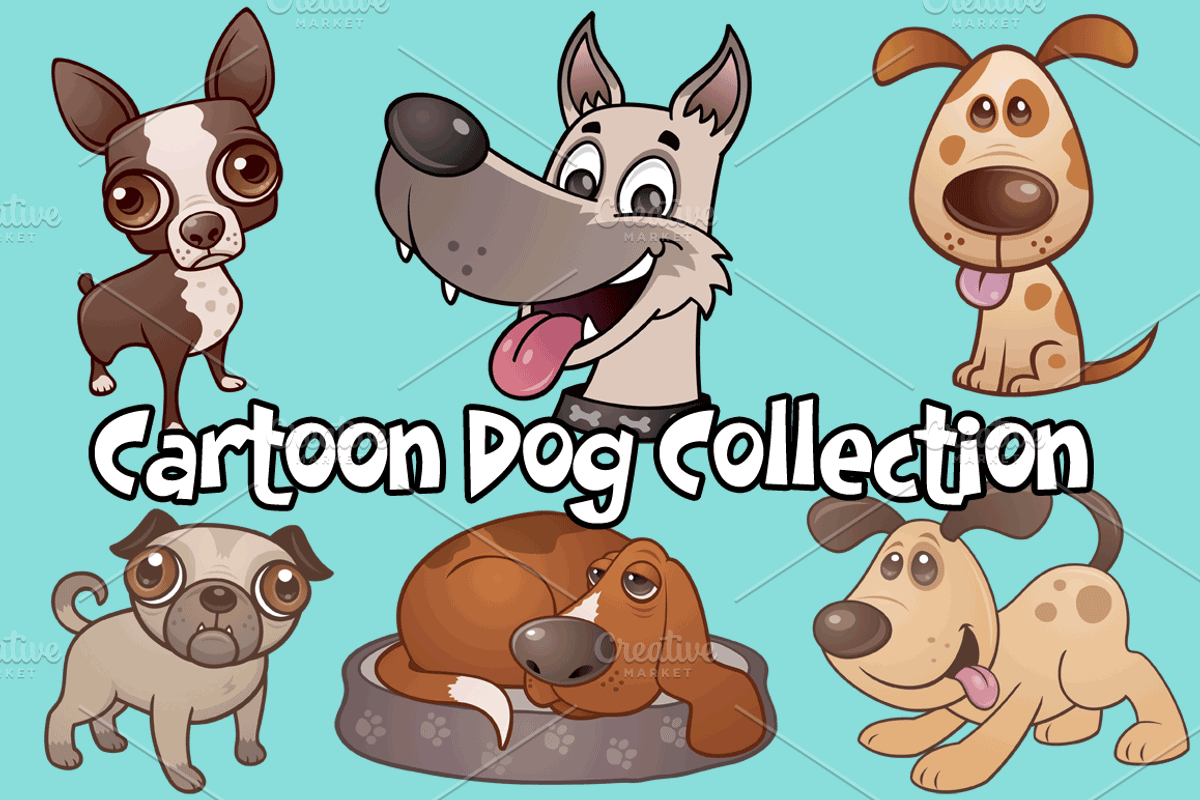 Cartoon Dog Collection, an Animal Illustration by Schwegel Illustration