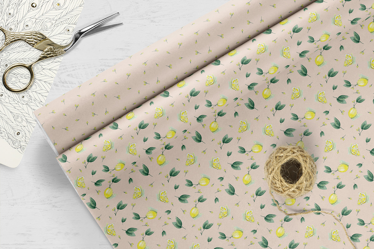 Watercolor Citrus Seamless Patterns, a Pattern Graphic by Oksana Dovhopol Art (Photo 11 of 12)