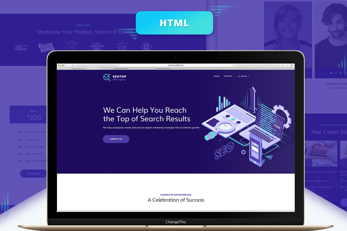 SEO Agency HTML Landing Page, a HTML Template by MotoCMS (Photo 1 of 2)