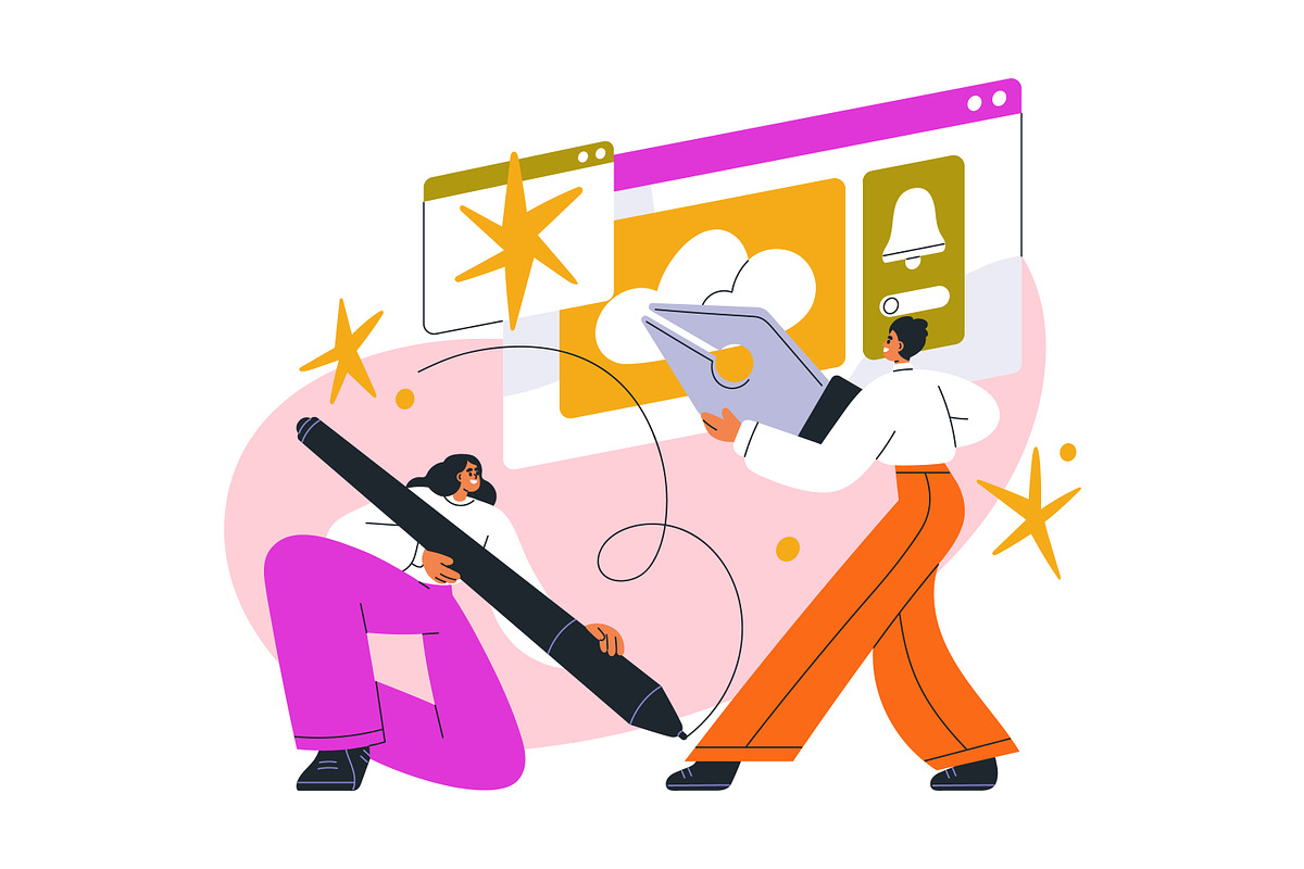 Digital content creators concept set, a Person Illustration by Good Studio (Photo 10 of 14)