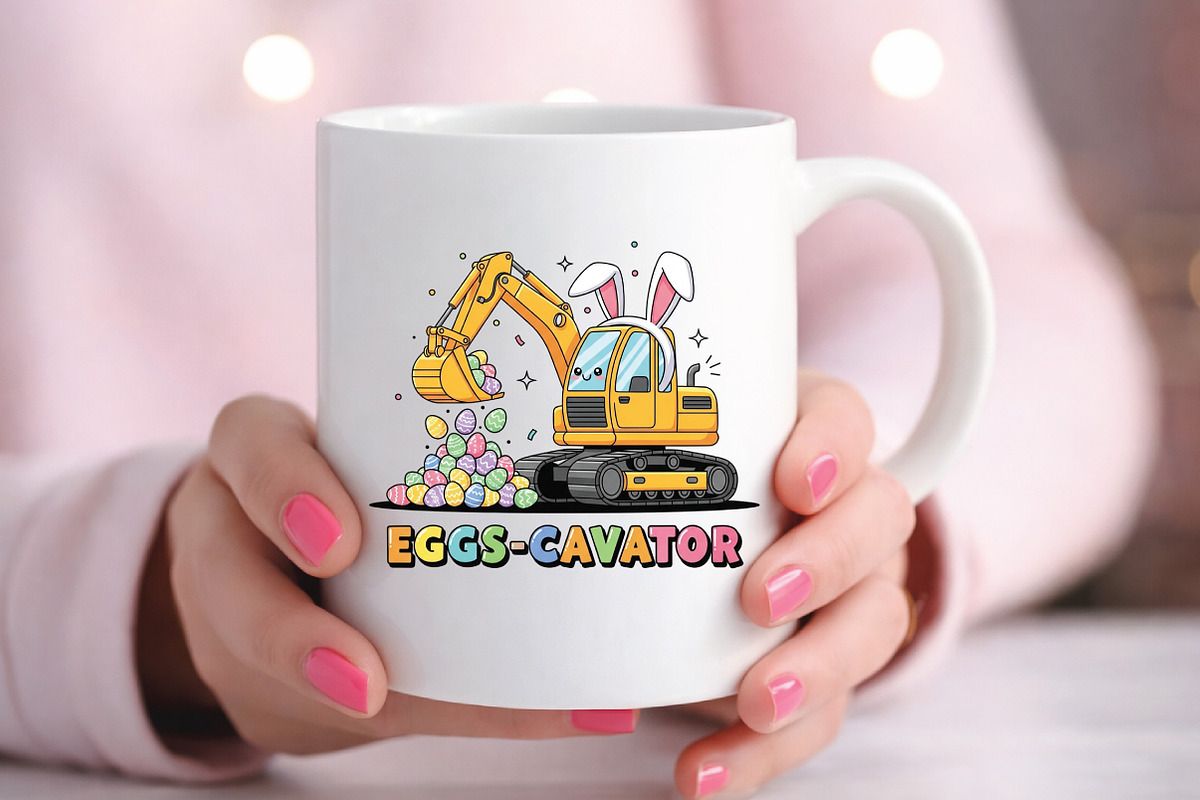 Eggs-Cavator Png, Excavator Easter, an Illustration by Black Bird Studio (Photo 2 of 3)