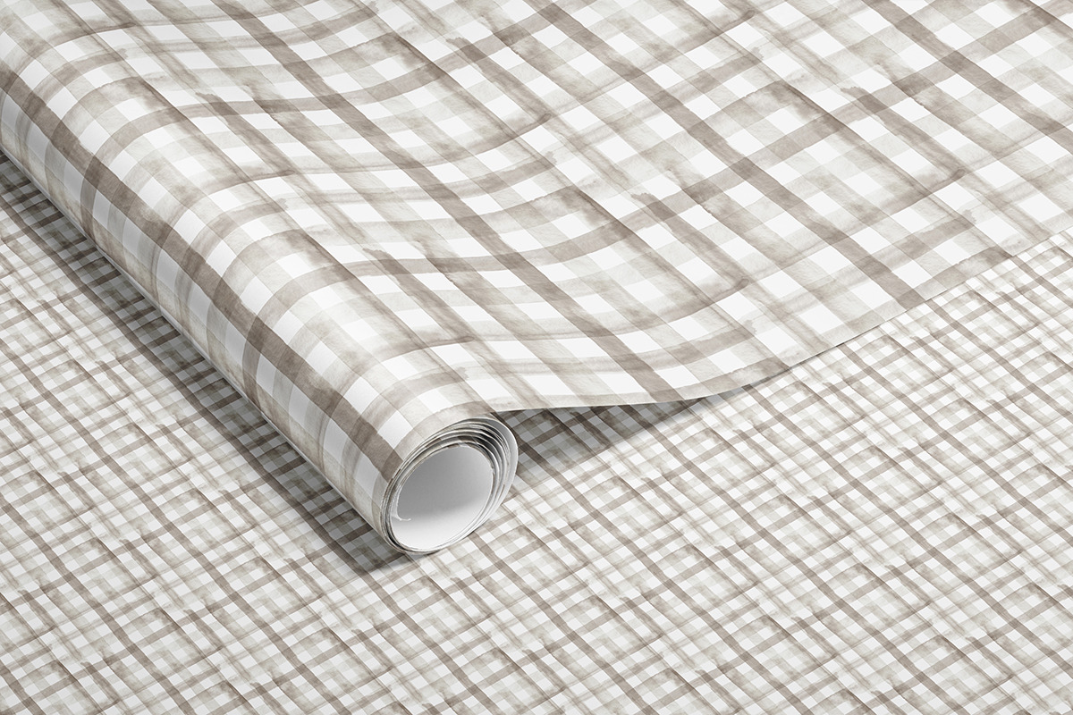 Watercolor plaid in light taupe, a Pattern Graphic by Anya-D (Photo 5 of 9)