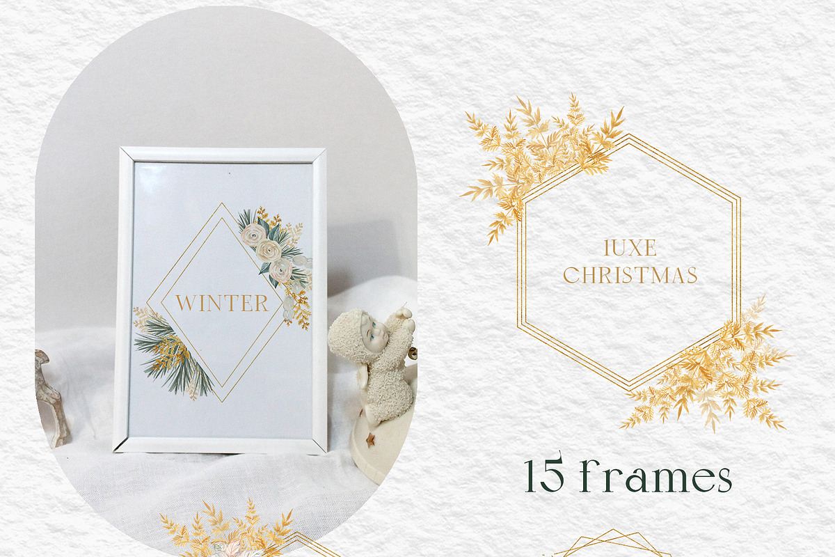 LUXE CHRISTMAS Deep Green & Gold, a Decorative Illustration by Catch the Dream Art (Photo 6 of 13)