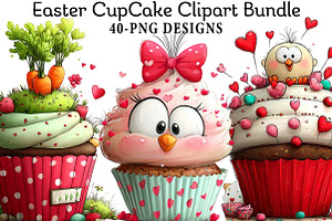 Easter CupCake Clipart Bundle, an Illustration by Daily.Designs