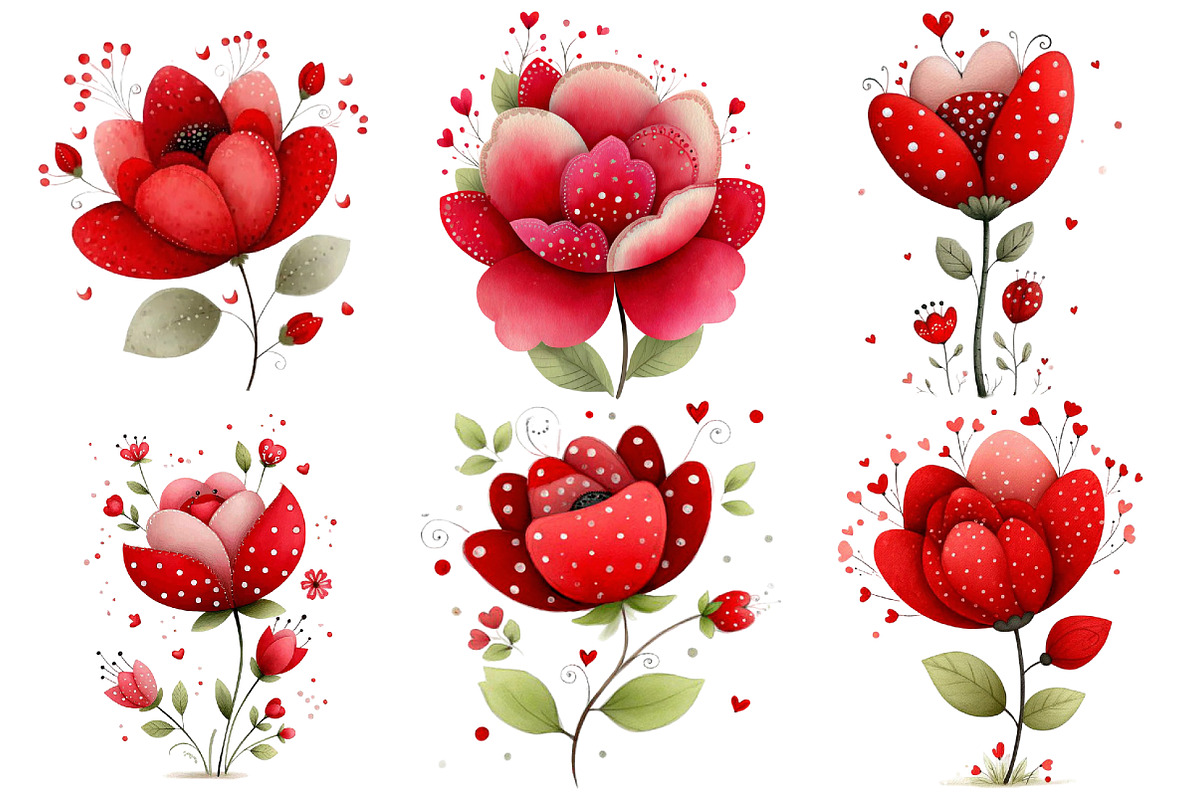 Valentine's Rose Clipart, an Illustration by Pixels.Craft (Photo 5 of 5)