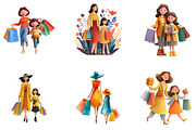 Shopping with Mom Mothers Day, an Illustration by Designking (Thumbnail 3 of 5)