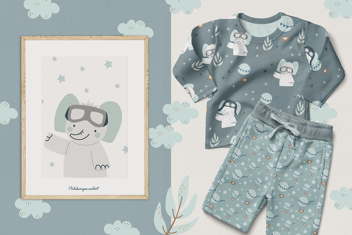 Animals and air balloons for kids, an Animal Illustration by polikarpovaart (Photo 7 of 11)