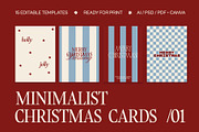 Minimalist Christmas Cards Templates, a Card Template by Orca Design (Thumbnail 1 of 5)