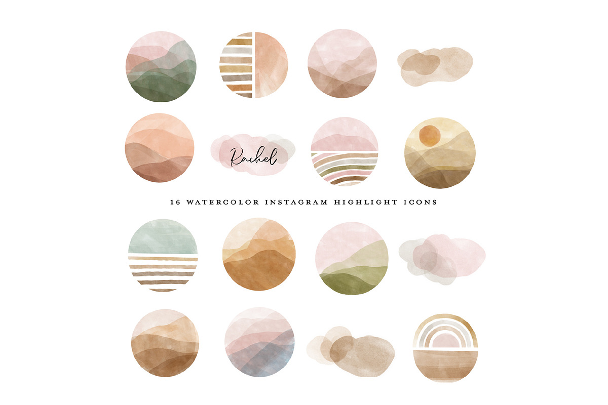 64 Watercolor Instagram Highlight, a Work Illustration by beatriceviyiwi (Photo 2 of 5)