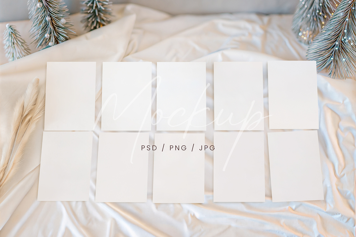 Winter 10 Cards Mockup Studio, a Product Mockup by TatiMockup (Photo 1 of 4)