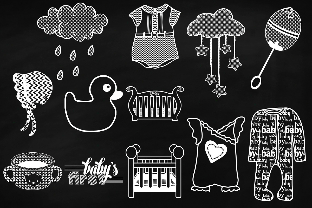 Chalk Baby Doodles ClipArt, a Food Illustration by FrankiesDaughtersDesign (Photo 4 of 5)