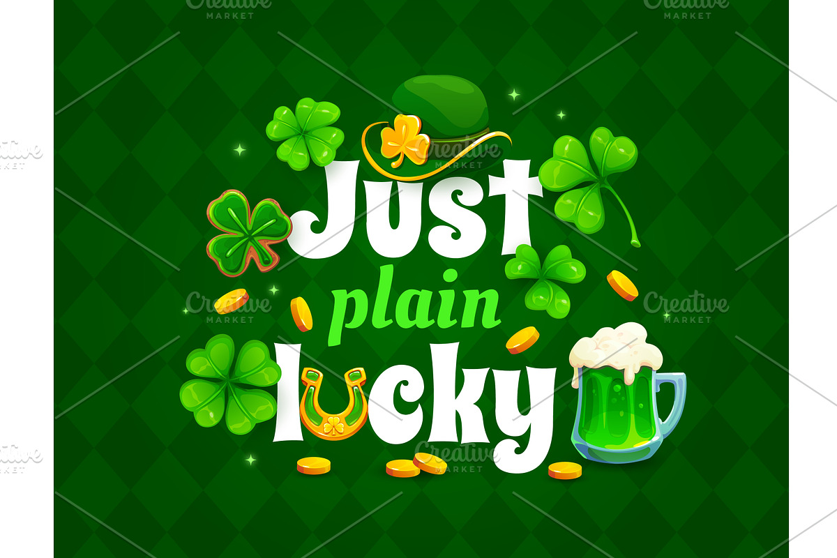 Just plain lucky St Patrick's day, a Food Illustration by Vector Tradition