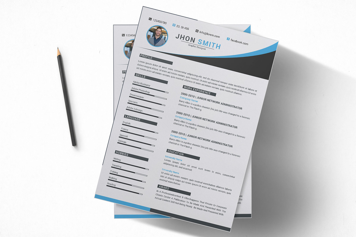 Resume Template and Cover Letter, a Resume Template by designvillage (Photo 2 of 13)