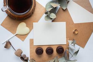 card with craft brown paper envelope