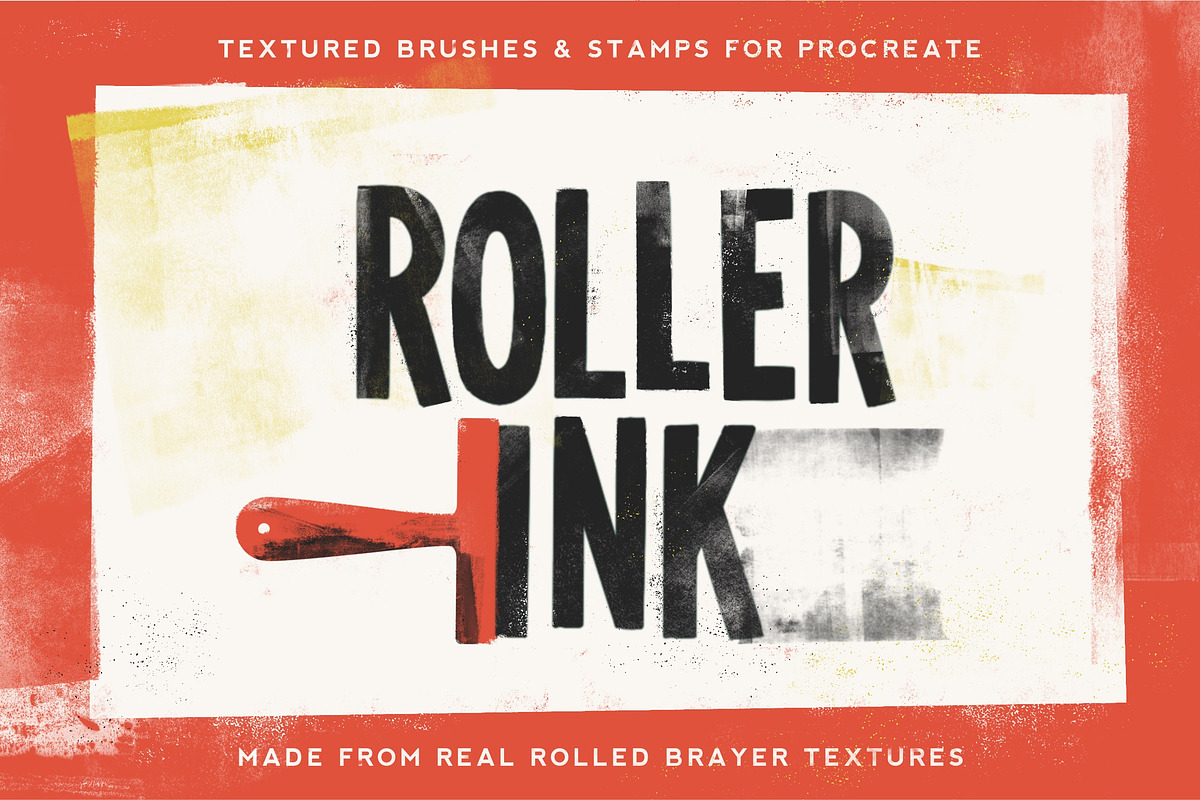 Roller Ink Procreate Pack, a Brush Add-On by Jamie Bartlett (Photo 1 of 7)