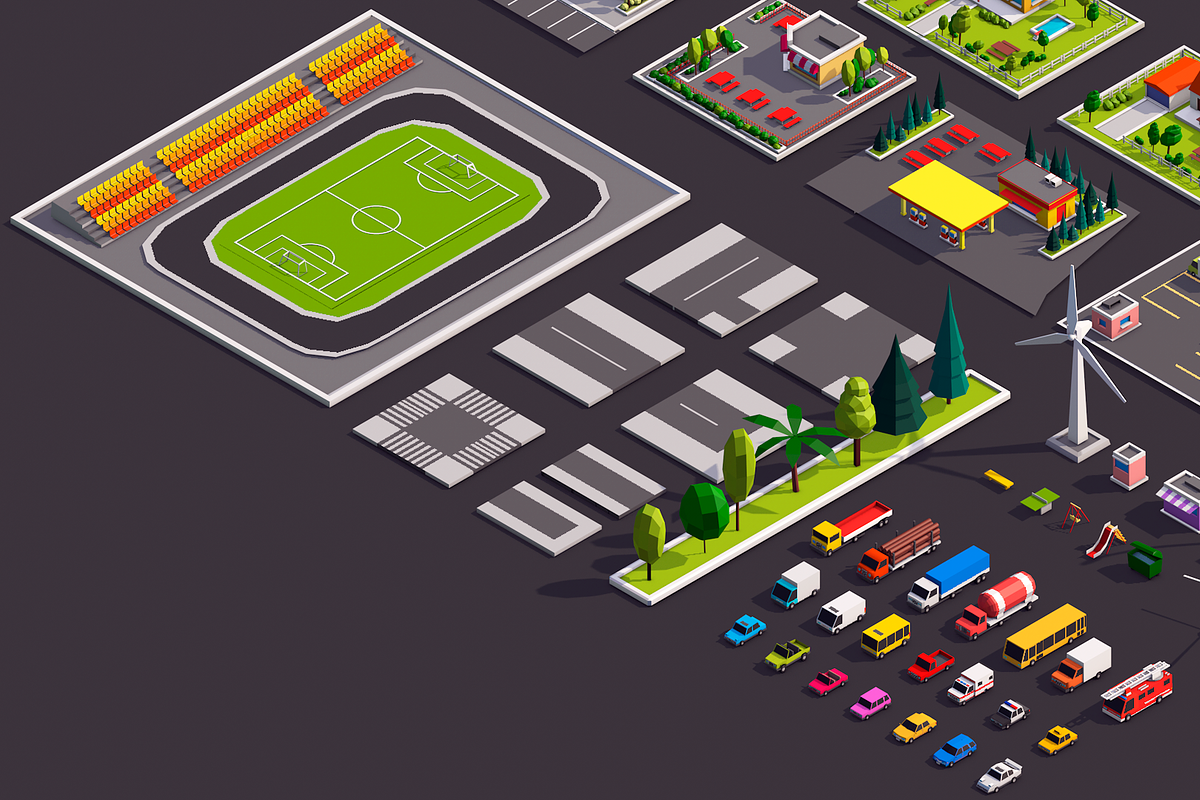 Polygonia City Low Poly Asset Pack, an Environmental 3D Model by Anton Moek (Photo 11 of 12)