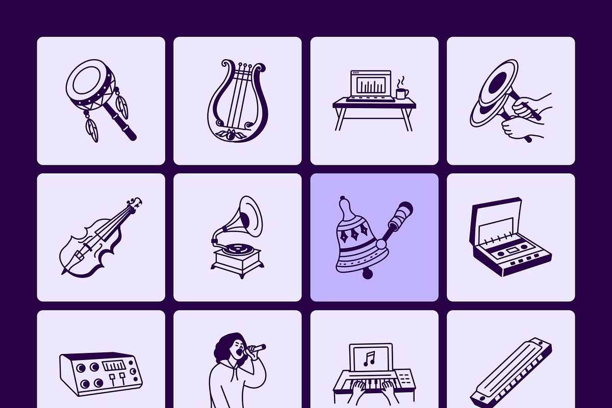 Music Doodles, an Outline Icon by Vectors Market (Photo 7 of 9)