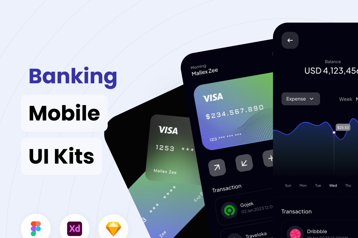 Banking Mobile, an UI Kit Template by udacreative_id