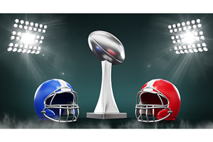 American football stadium with red, a Sport Illustration by Marozhkastudio