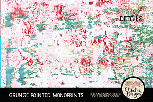 Grunge Painted Monoprint Backgrounds