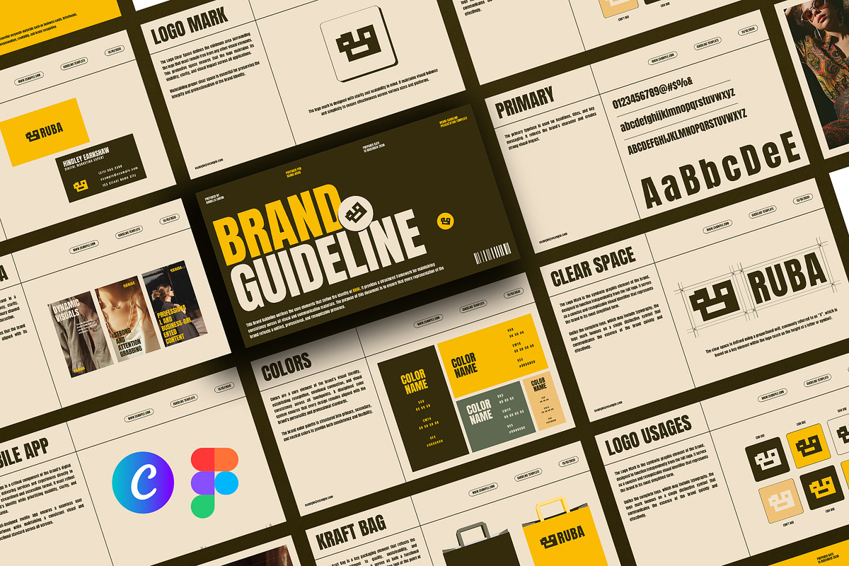 Ruba| Brand Guidelines Figma & Canva, a Presentation Template by Artisan Vibes (Photo 1 of 11)