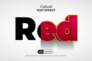 3D Text Effect Red Style