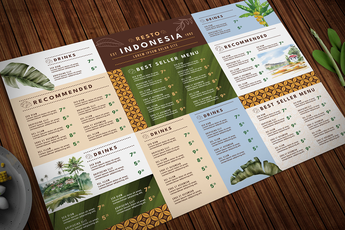Indonesian Restaurant Menu, a Stationery Template by Aarley Kaiven (Photo 2 of 2)