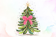 Coquette Pink Bow Christmas Tree PNG, an Illustration by Sublimation Artist (Thumbnail 1 of 9)