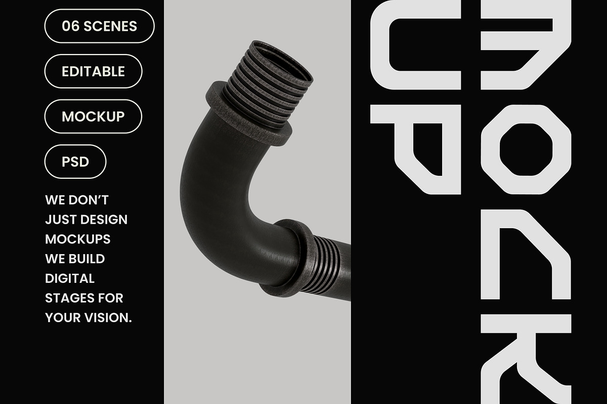 U Shaped Pipe Mockup, a Household Mockup by hiddemaru (Photo 4 of 4)