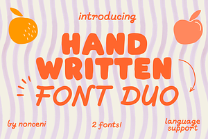 Handwriting Cute Playful Font Duo, a Handwritten Font by Nonceni