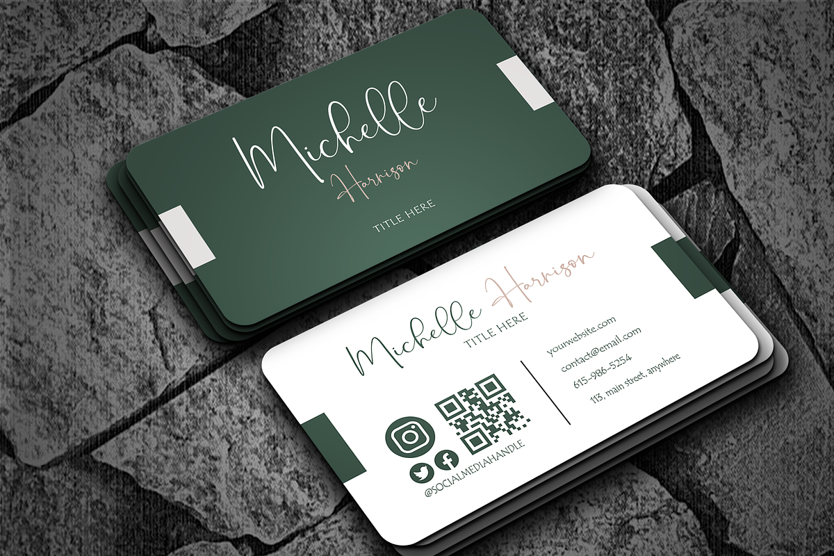Business Card Template QR Code, a Business Card Template by FakhiiDesigns (Photo 1 of 6)