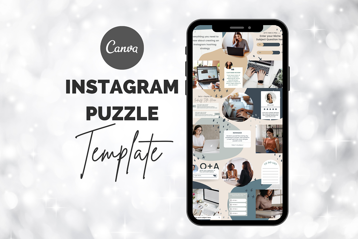 Blues Instagram Puzzle Template, a Social Media Template by Social Assumptions (Photo 2 of 10)
