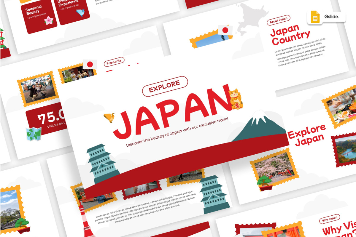 Explore Japan Google Slides, a Presentation Template by Loin Studio (Photo 1 of 4)