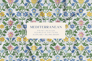 Antique Vintage Mediterranean 5, a Pattern Graphic by Olya Creative
