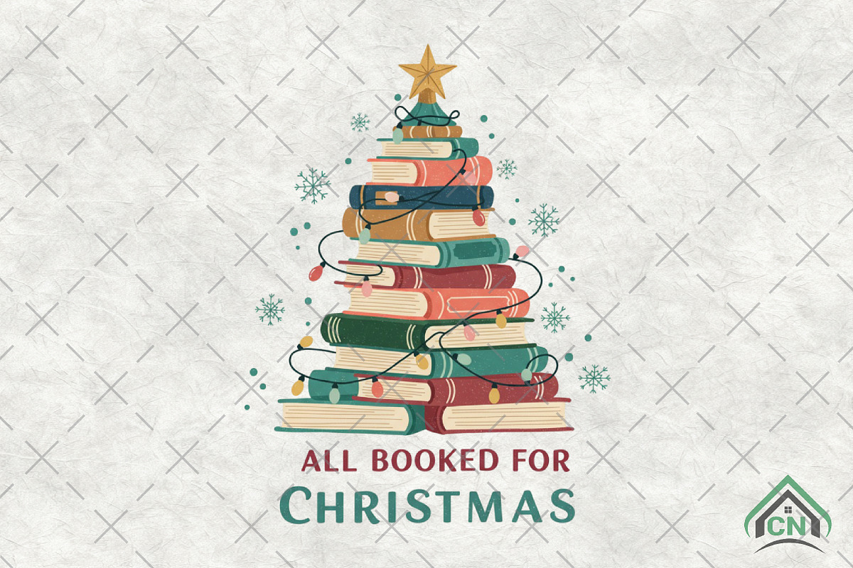 All Booked For Christmas Design, an Illustration by Craft Nest (Photo 1 of 6)