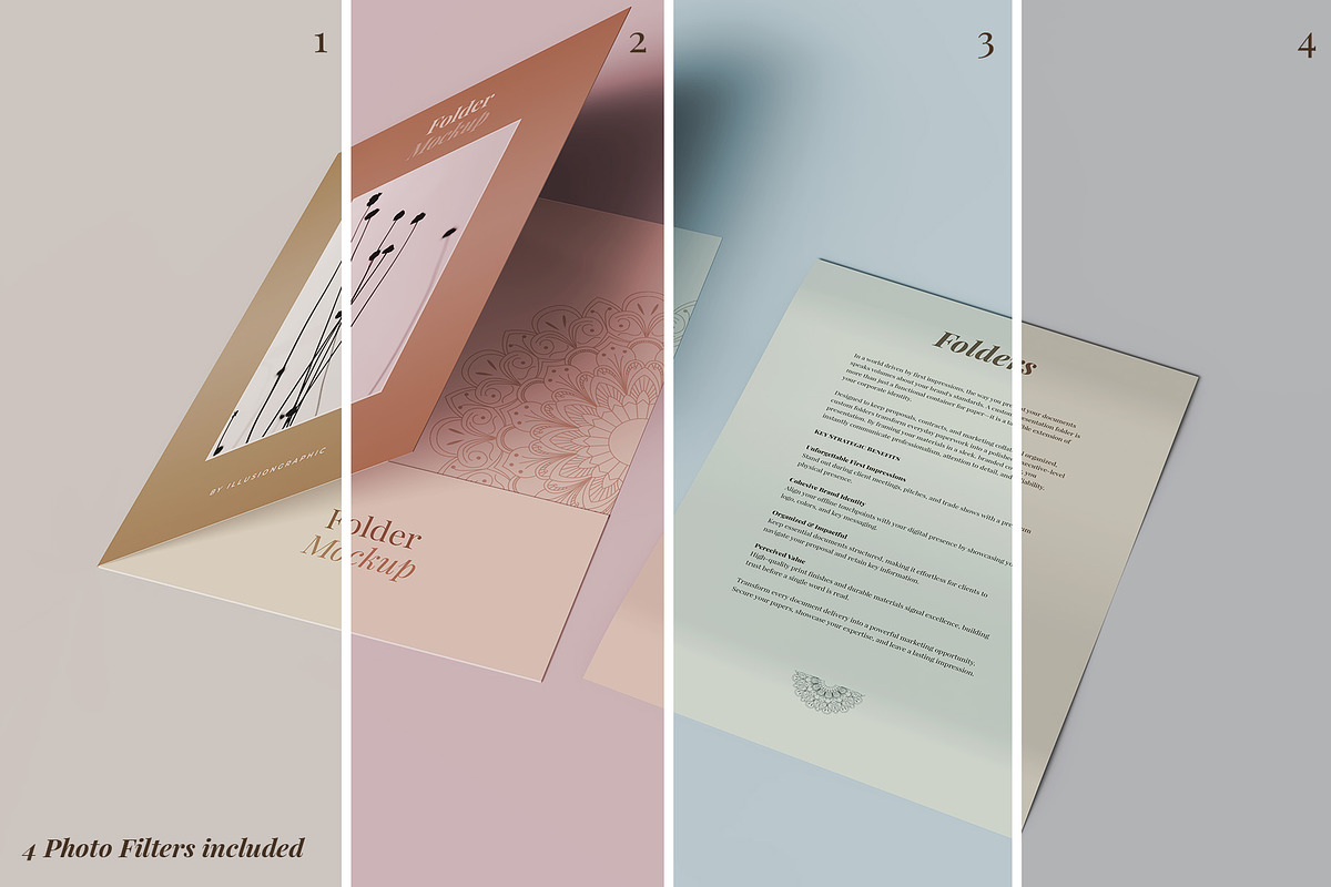 Folder Mockup - 12 Views, a Packaging Mockup by Illusiongraphic (Photo 14 of 28)