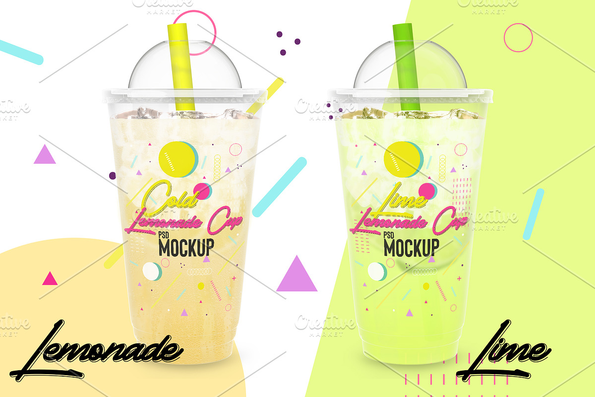 Cold Drink Plastic Cup PSD Mockup, an Object Graphic by Sinlatown (Photo 2 of 6)
