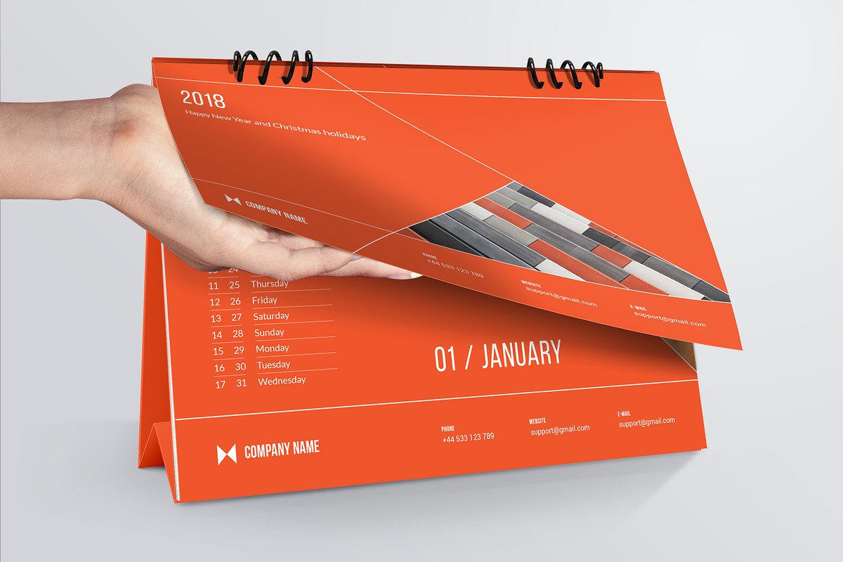 Desk Calendar 2018, a Stationery Template by Vepix (Photo 2 of 12)