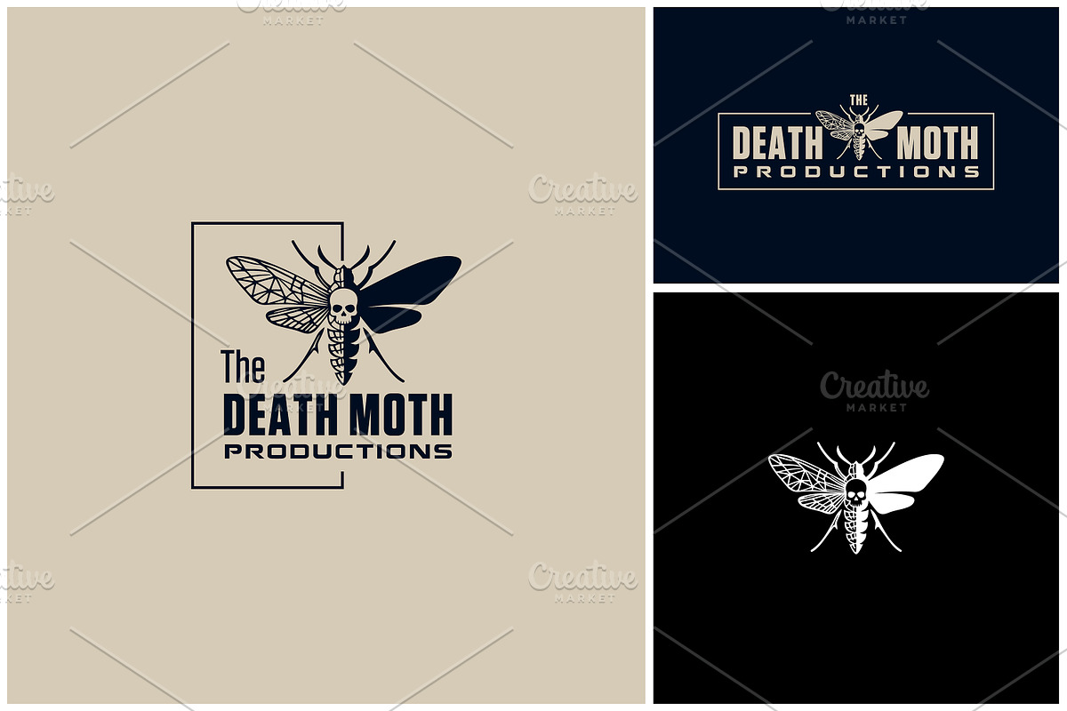 Death Moth Skull Wing Wireframe Logo, a Branding & Logo Template by Enola99d