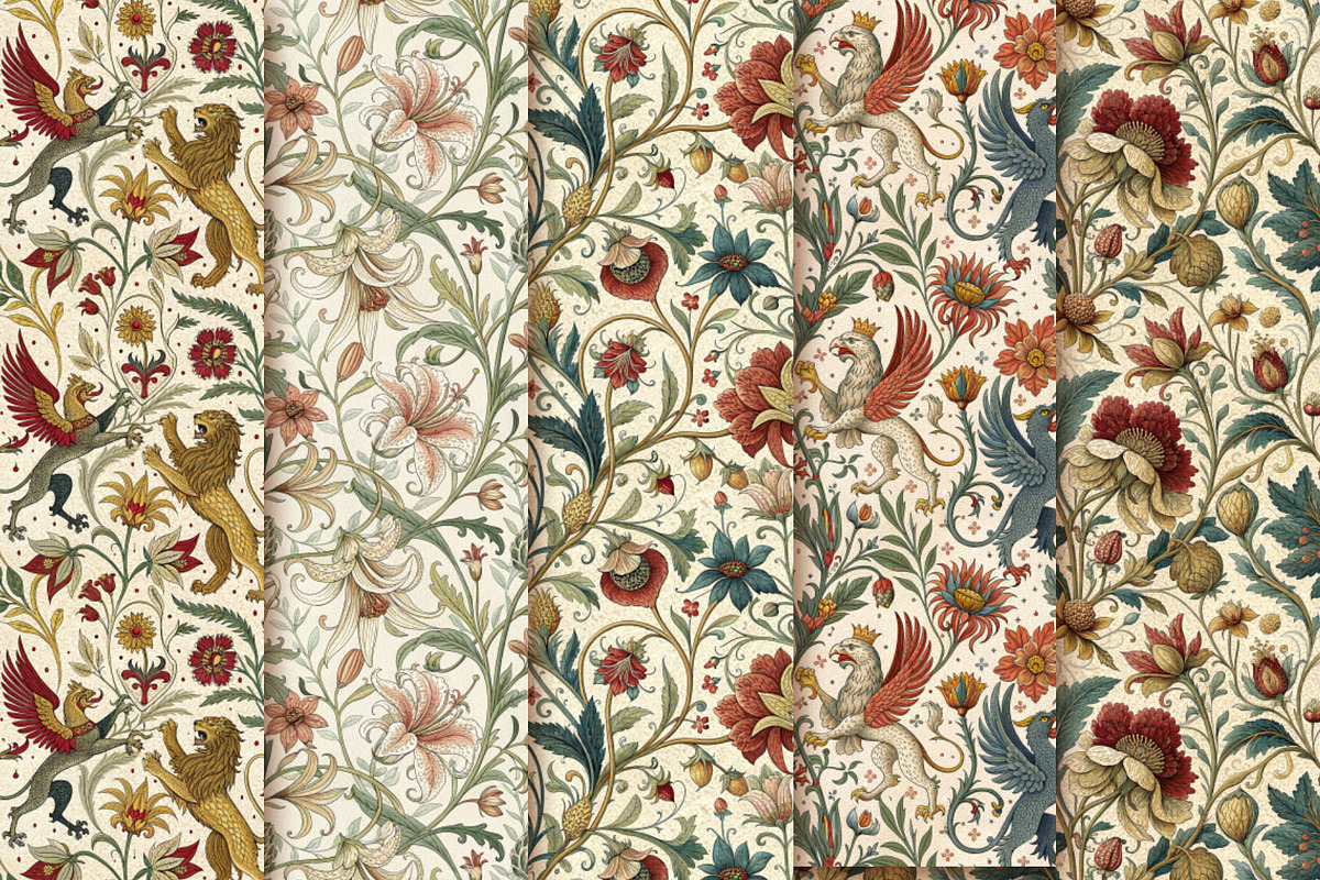 Seamless patterns. Medieval style, a Pattern Graphic by Designs by Helen Trupak (Photo 1 of 6)